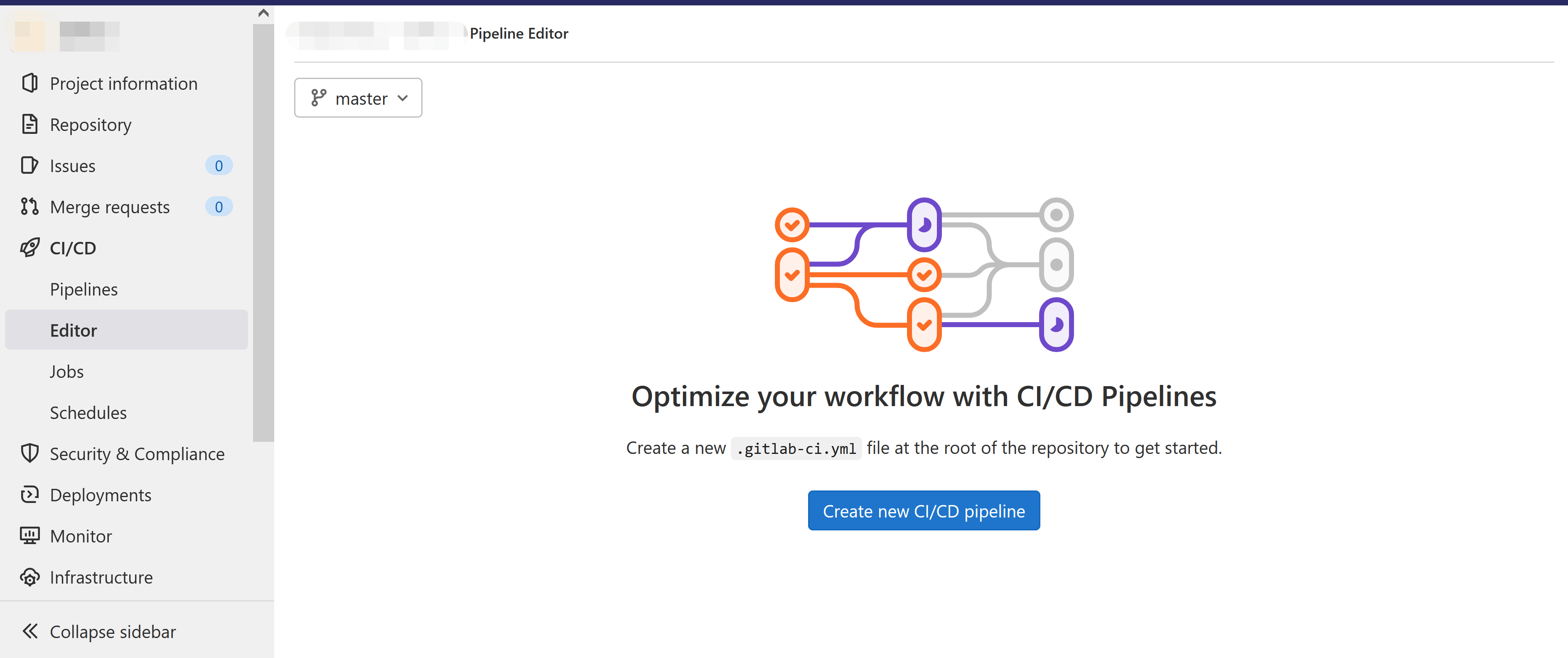 GitLab project CI/CD page